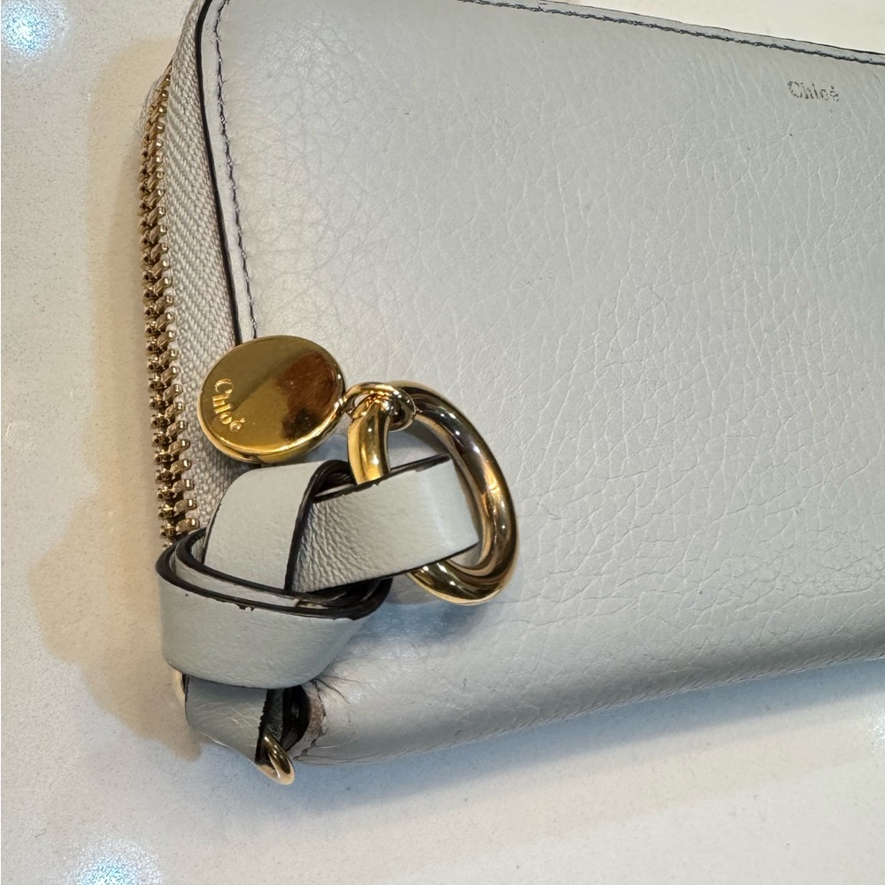 Chloe Alphabet Leather Long Wallet With Gold Hardware